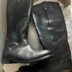 FRYE - Black Knee High Boots - Melissa Button - SmVLe - Size 7 M